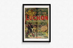 Original-Reiseplakat mit dem Titel Luchon la reine de Pyrénées - Fêtes des fleurs