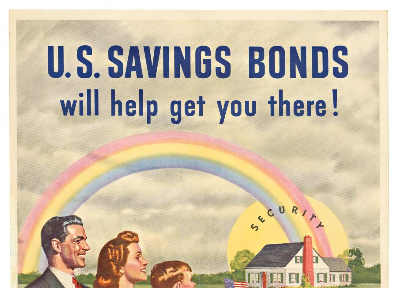 Original 'U. S. Savings Bonds, NOw Back Your Future' vintage poster  1946 - Print by Unknown