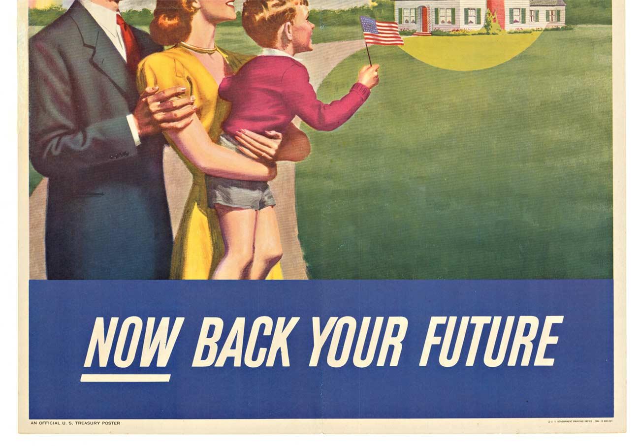 Original 'U. S. Savings Bonds, NOw Back Your Future' vintage poster  1946 - American Modern Print by Unknown