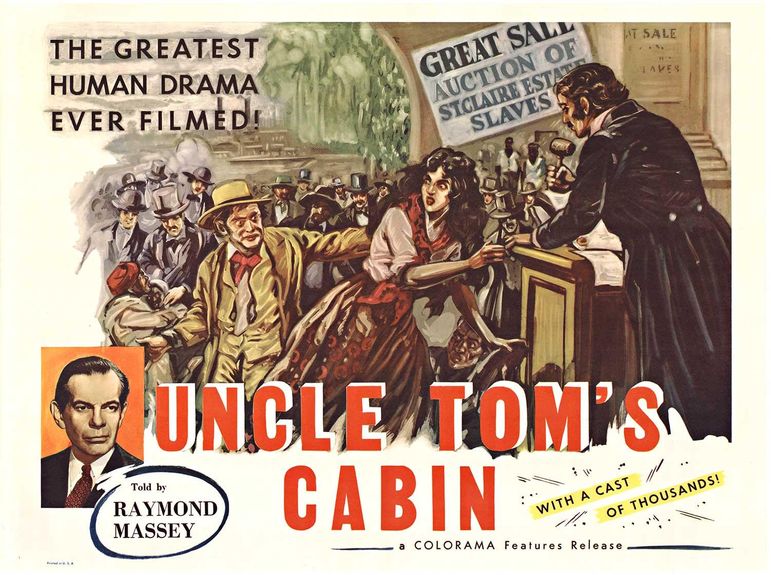 Affiche de film vintage d'origine de la cabane de son oncle Tom - demi-feuille