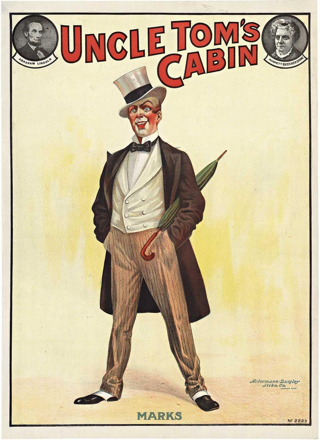 Original 'Uncle Tom's Cabin' vintage theater poster  art nouveau