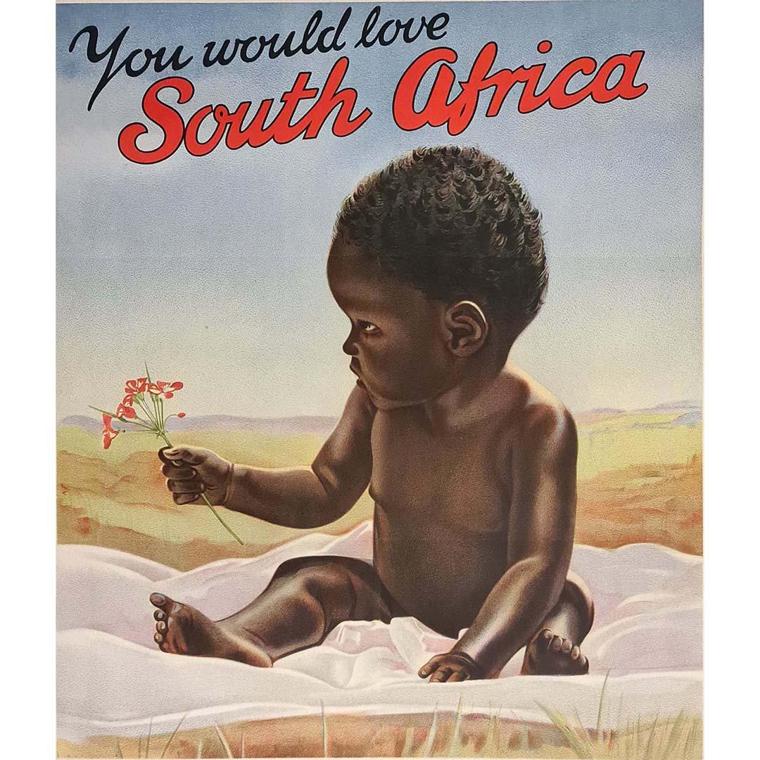 Original Union-Castle cruise poster: You will love South Africa and East Africa will charm you - Weekly Royal Mail service to South and East Africa - monthly crossings to South Africa via the Mediterranean and around Africa.
Beautiful picture of a