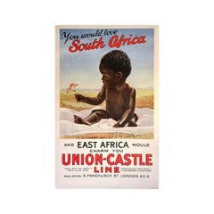 Vintage Original Union-Castle cruise poster: You will love South Africa and East Africa 