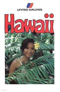 Original "United Airlines Hawaii" vintage travel poster