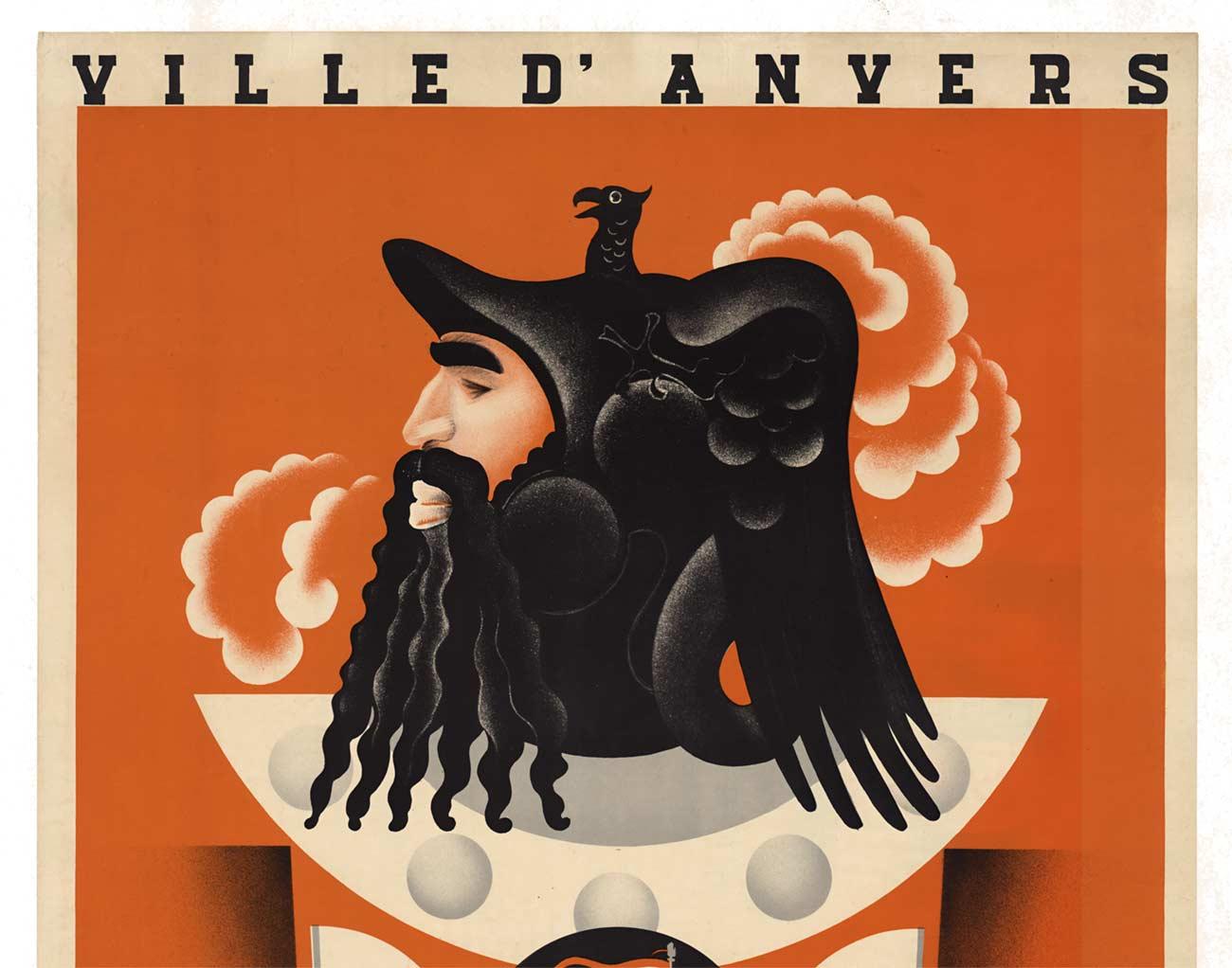 Original Ville d'Anvers, La Glorie d'Anvers, 1948 Lithograph linen-backed - Print de Unknown