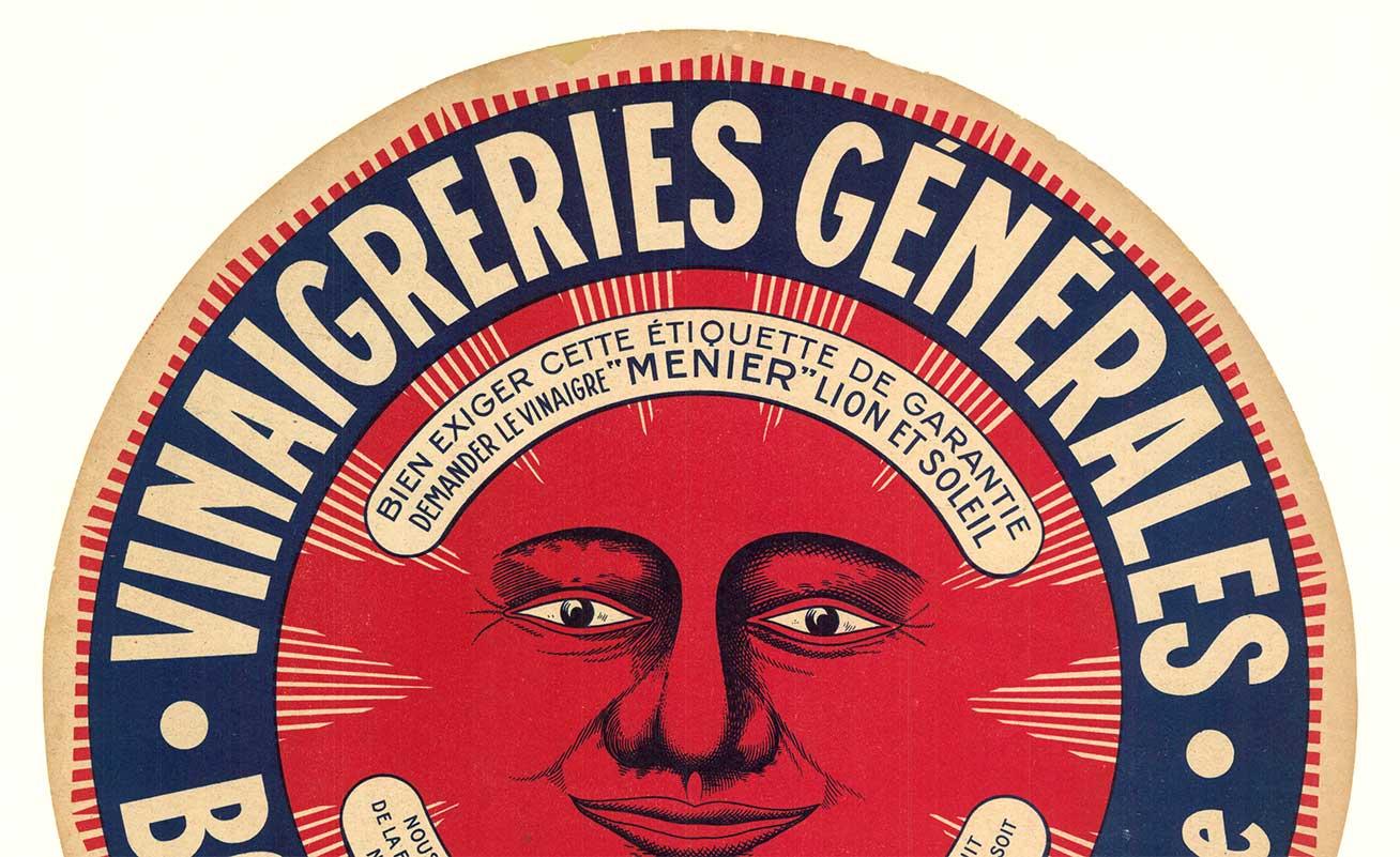 Poster originale dell'aceto d'annata Vinaigreries Generals Bordeaux Bastide, rotondo - Print di Unknown