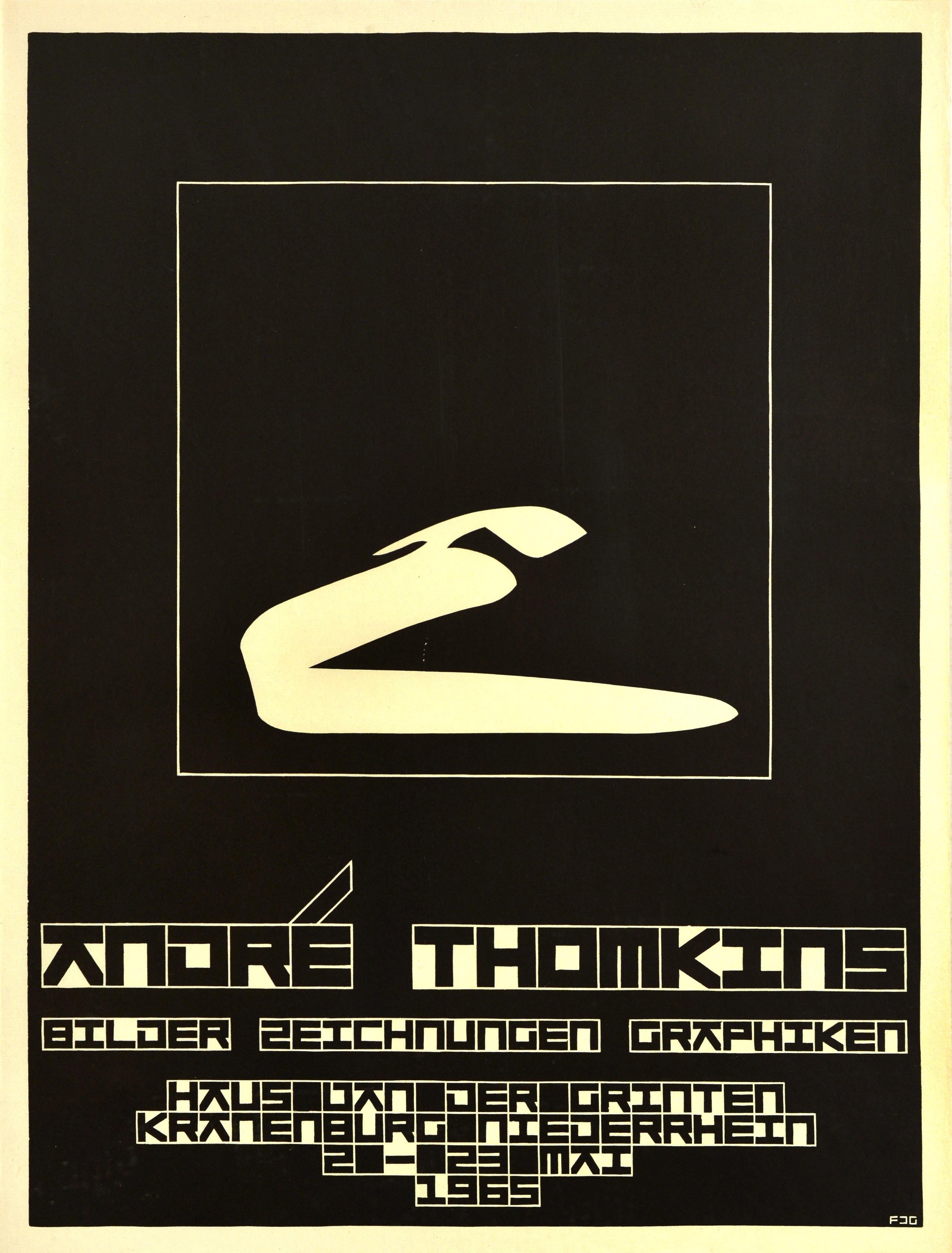 Unknown Print - Original Vintage Advertising Poster Andre Thomkins Pictures Exhibition Dadaism