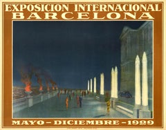 Affiche publicitaire originale de l'Exposition internationale de Barcelone de 1929