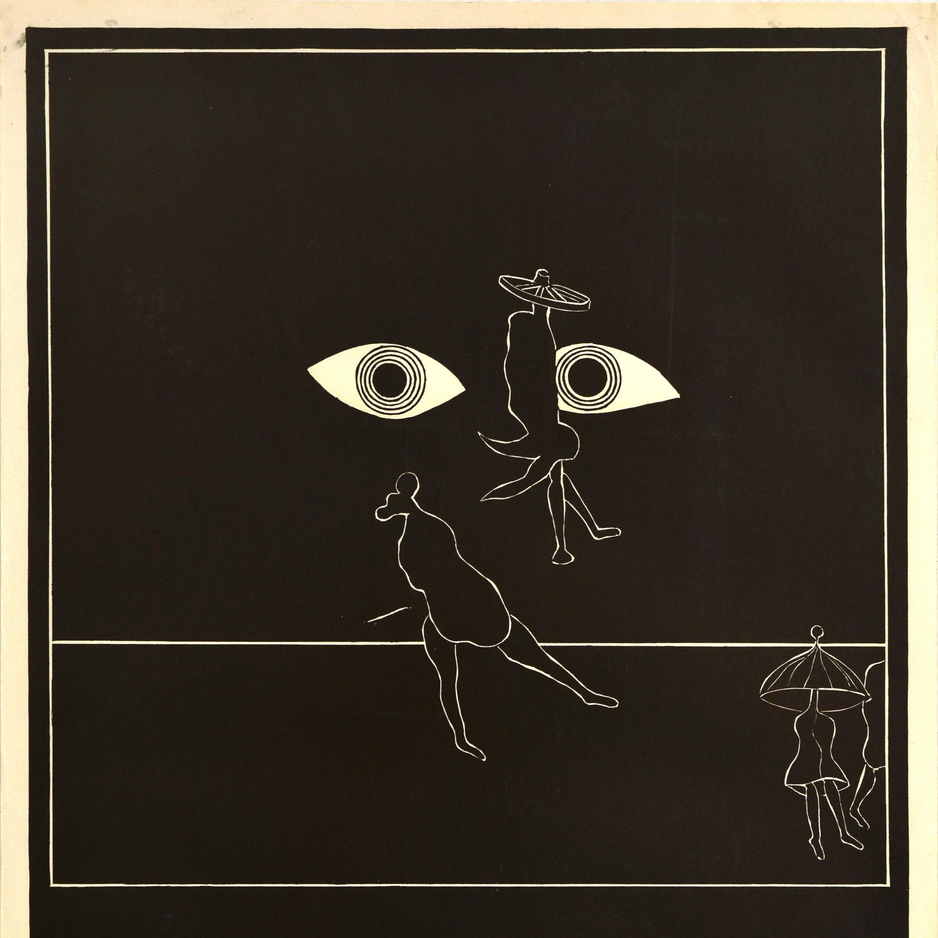 Poster pubblicitario originale d'epoca Burkhart Beyerle Woodcuts Graphic Design Art - Print Nero di Unknown