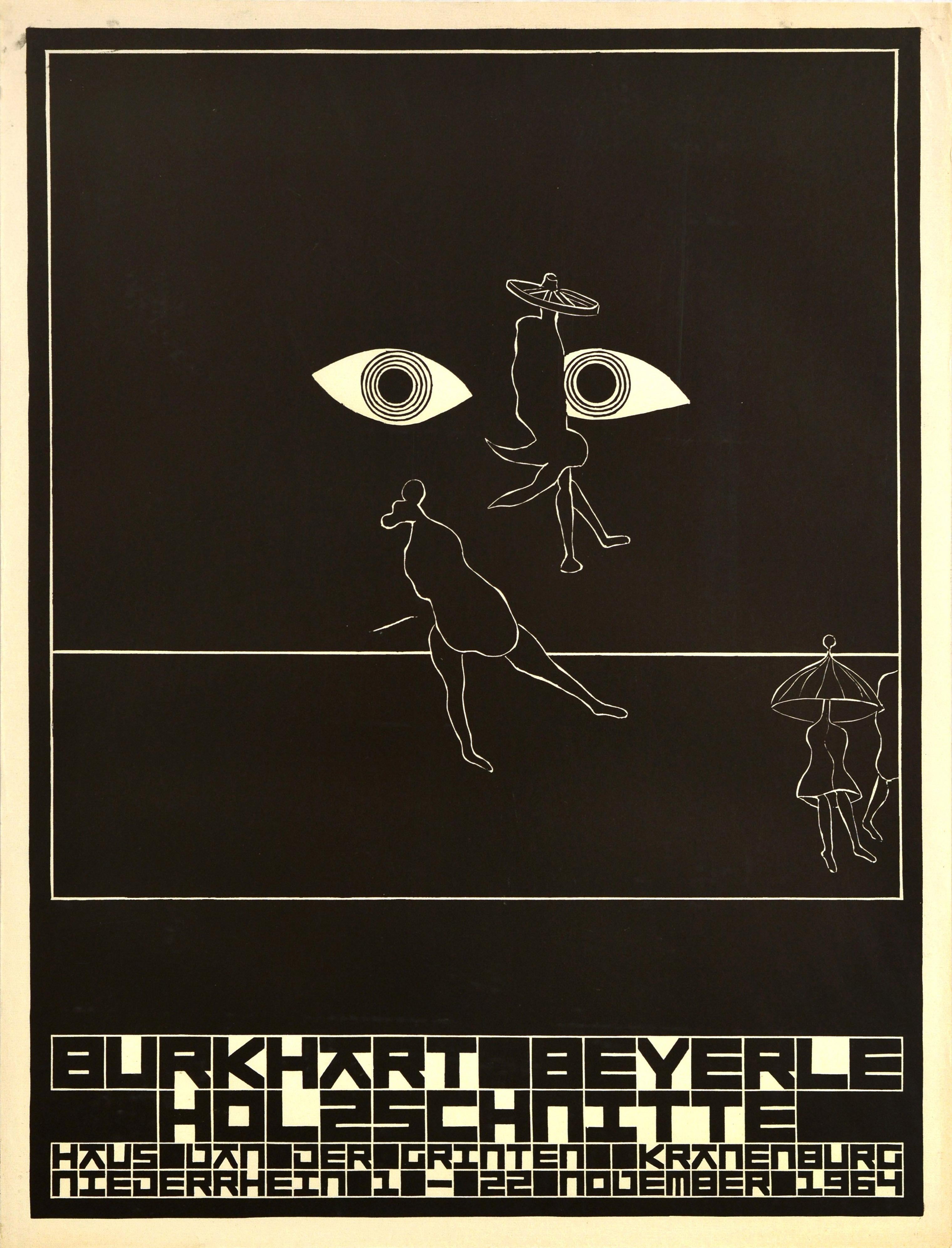 Print di Unknown - Poster pubblicitario originale d'epoca Burkhart Beyerle Woodcuts Graphic Design Art
