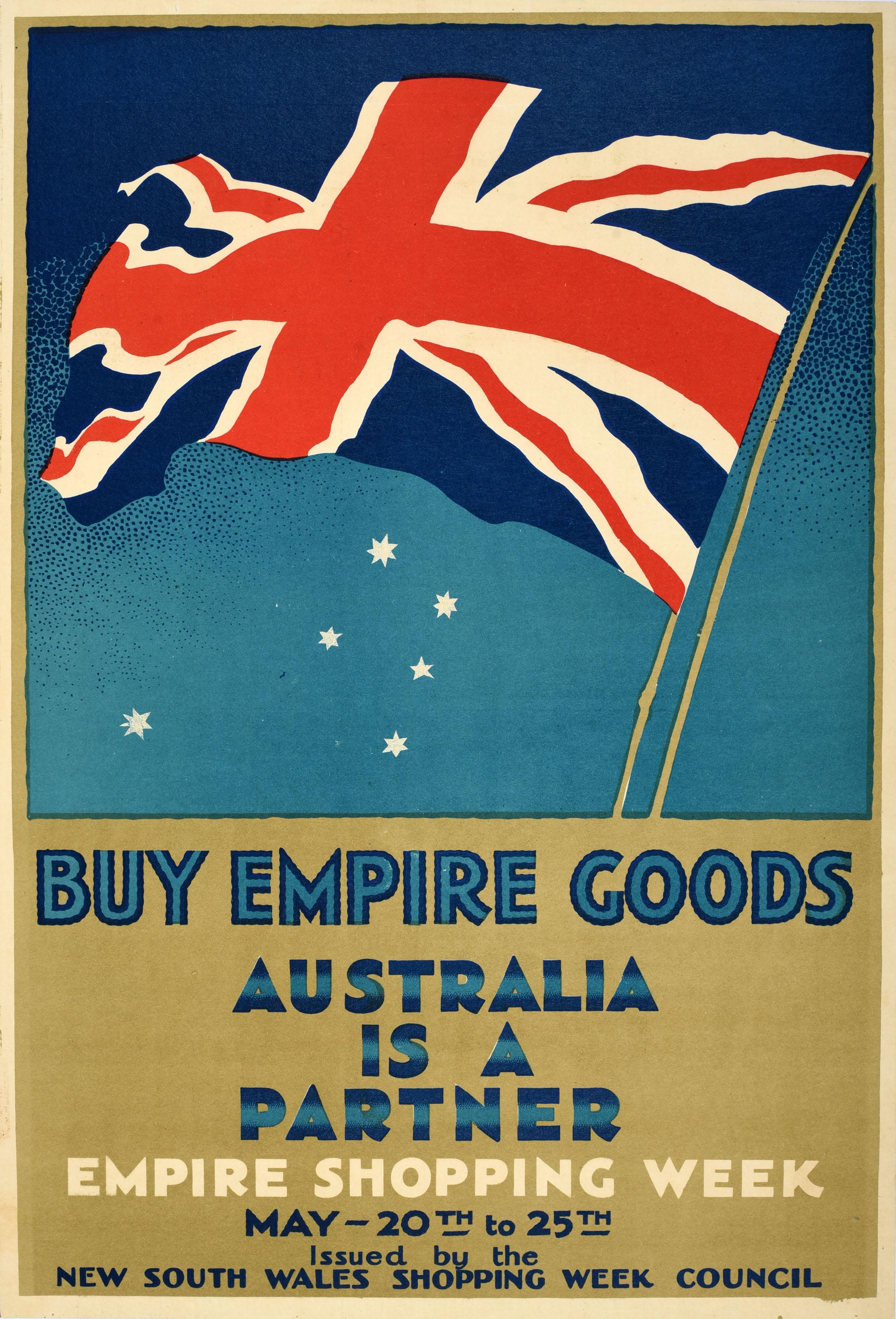 Unknown Print – Original-Vintage-Werbeplakat „ Buy Empire Goods Australia Is A Partner EMB“, Vintage