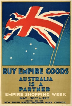 Original-Vintage-Werbeplakat „ Buy Empire Goods Australia Is A Partner EMB“, Vintage