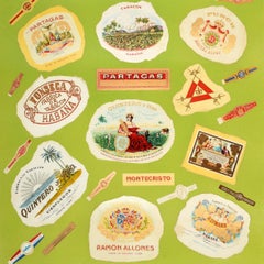 Original Vintage Advertising Poster Cuba Cigars Cuban Tobacco Tabaco Cubano