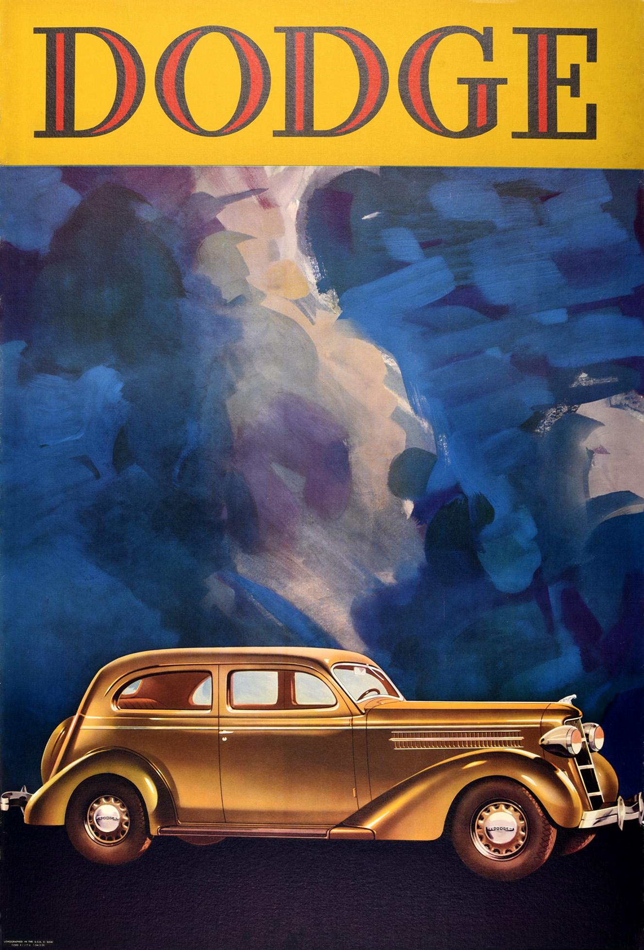 Unknown Print - Original Vintage Advertising Poster Dodge Classic Car Art Deco Design America