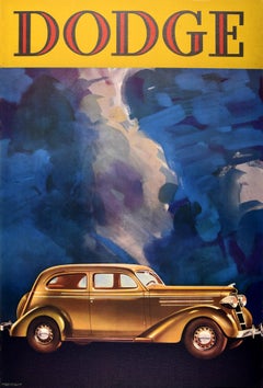 Original Vintage-Werbeplakat „Dodge Classic Car“ im Art-déco-Design Amerika