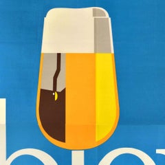 Original Vintage Advertising Poster Drink Beer Moderately Glass Bier Alcohol Art