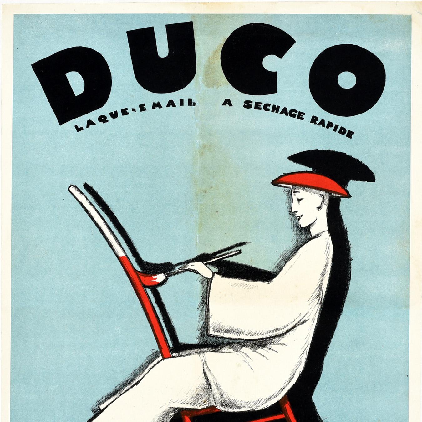 Poster pubblicitario originale d'epoca Duco Smalto Art Deco Pittore Lacca Francia - Print Art Déco di Unknown