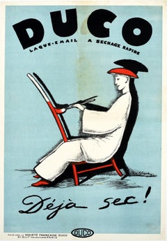 Original-Vintage-Werbeplakat, Duco-Emaille, Art déco, Art déco, Maler, Lack, Frankreich