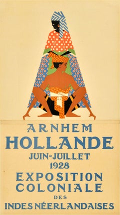 Original Vintage Advertising Poster Dutch East Indies Colonial Exhibition Arnhem