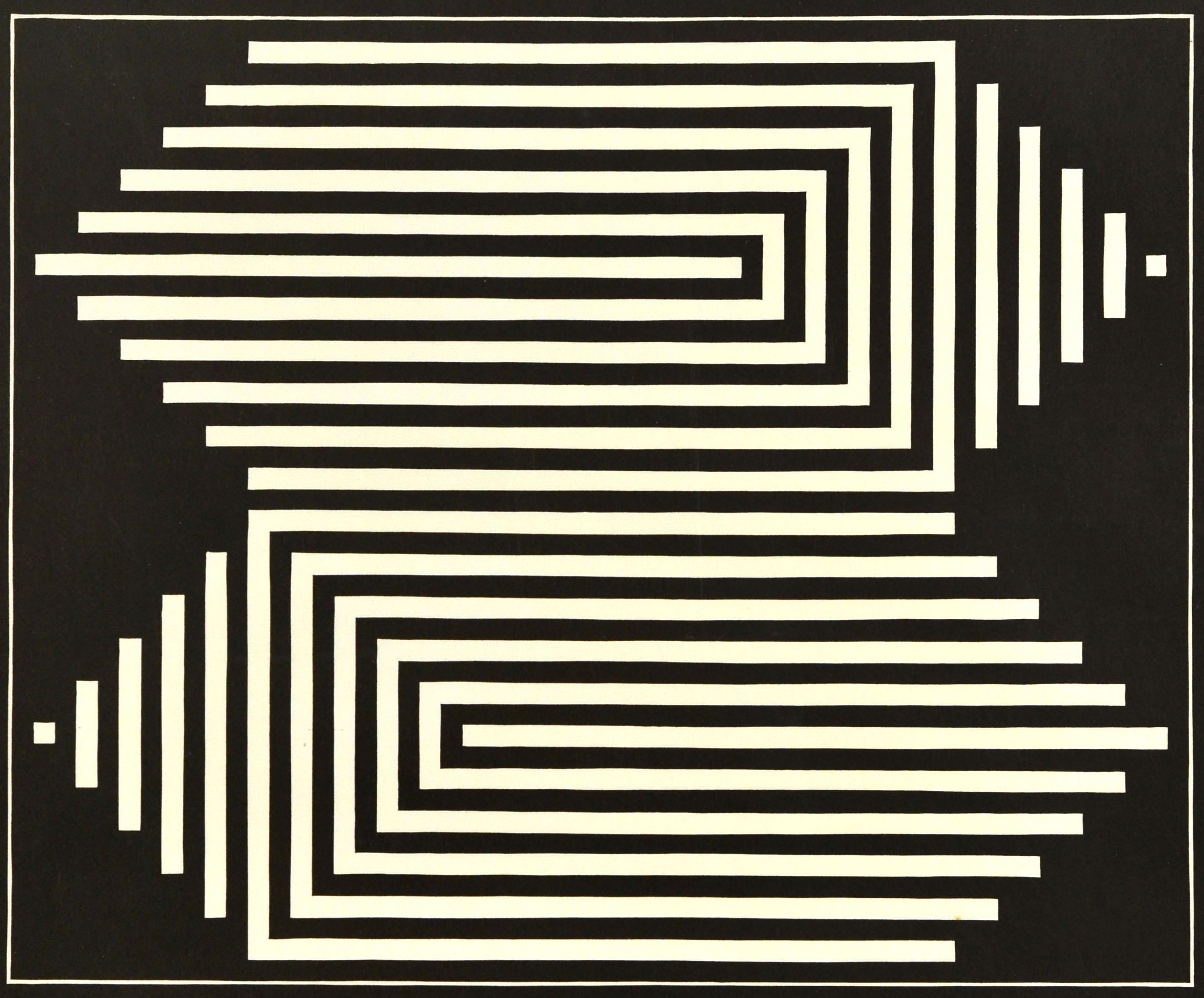Original-Vintage-Werbeplakat Erwin Hildegard Heerich Teppiche Design Kunst – Print von Unknown