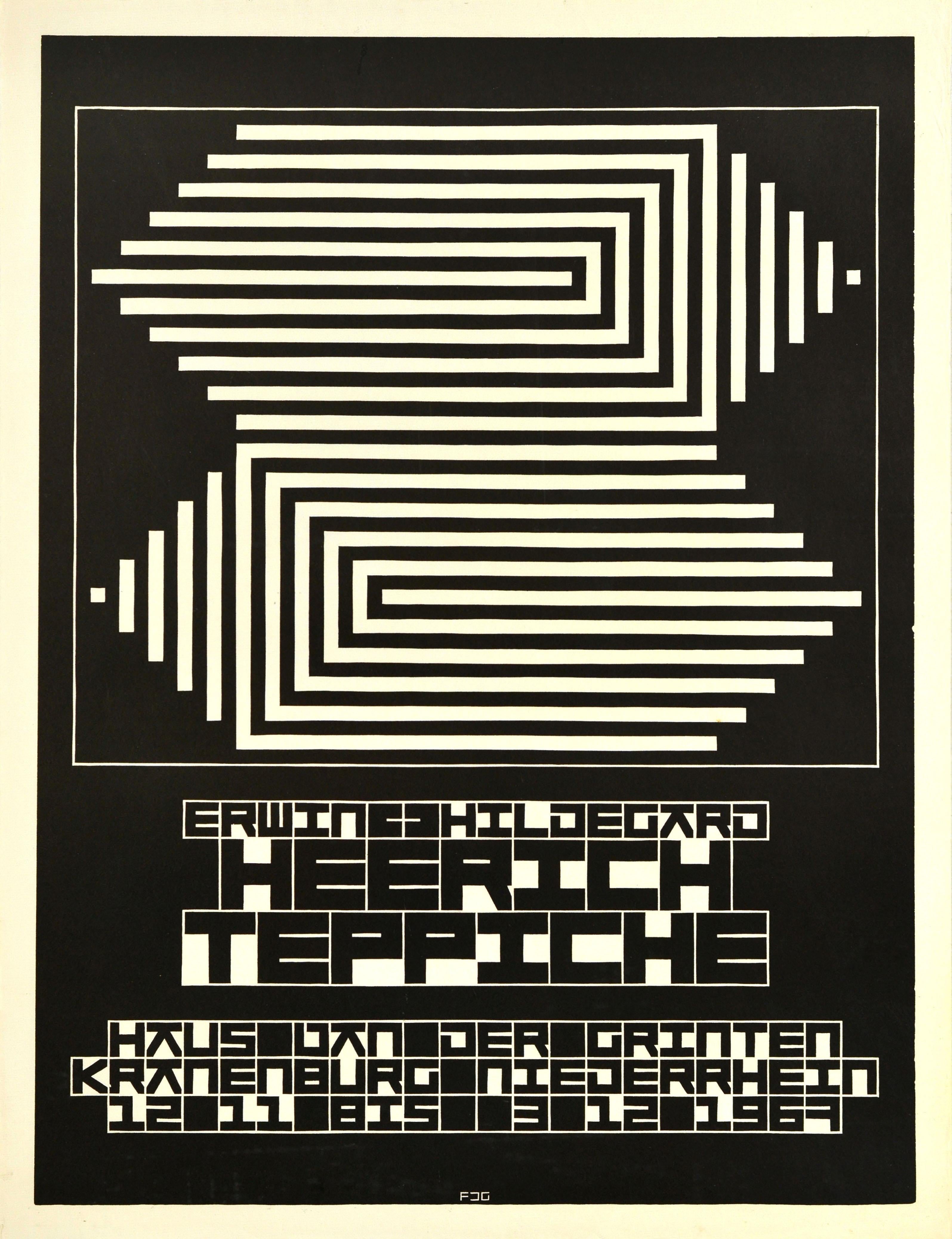 Unknown Print – Original-Vintage-Werbeplakat Erwin Hildegard Heerich Teppiche Design Kunst