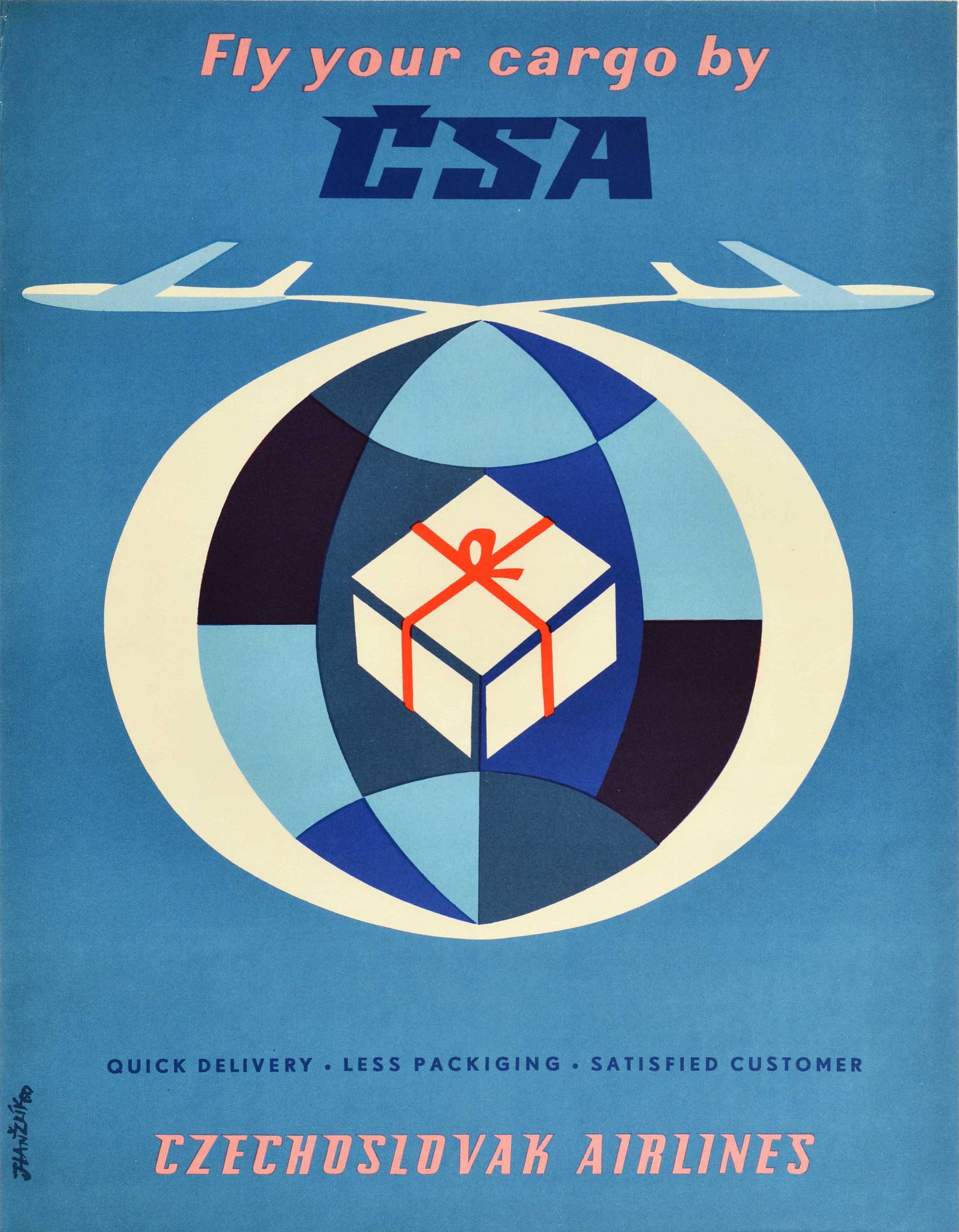 Unknown Print - Original Vintage Advertising Poster Fly Your Cargo By CSA Czechoslovak Airlines