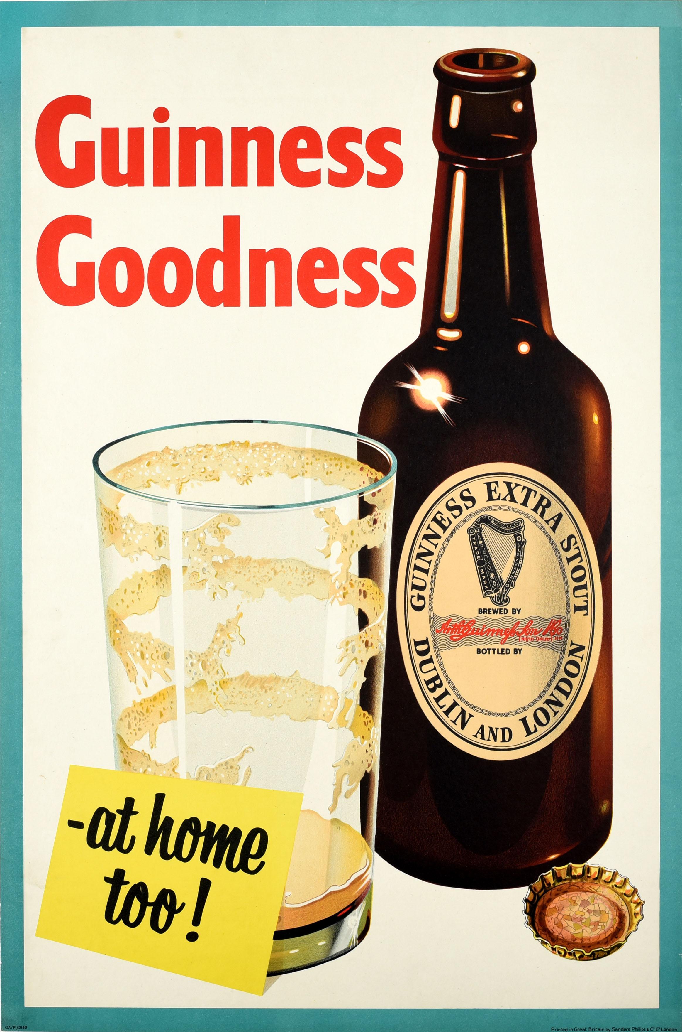Unknown Print - Original Vintage Advertising Poster Guinness Goodness Irish Stout Beer Alcohol