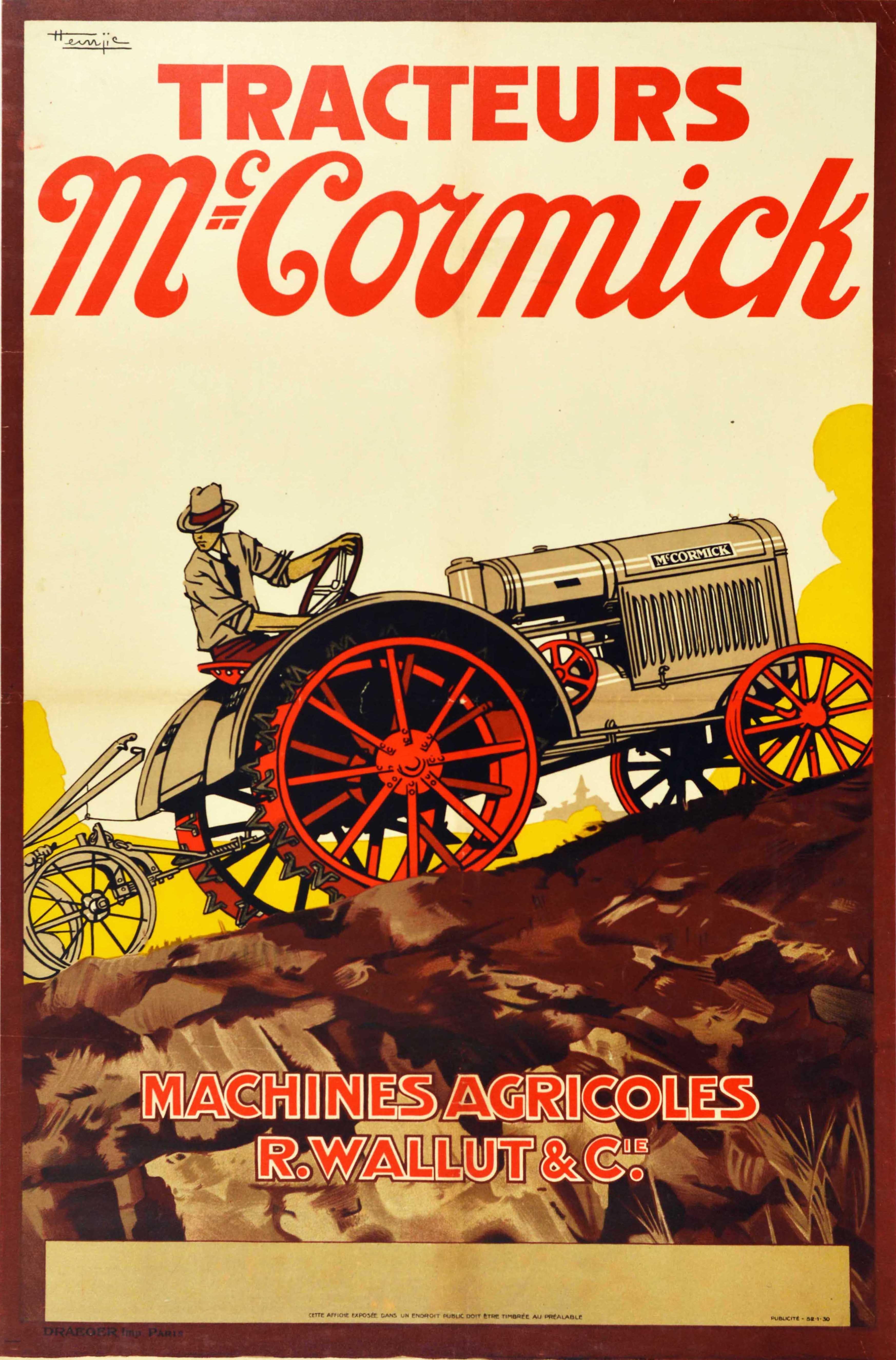 Unknown Print - Original Vintage Advertising Poster McCormick Tractors Farm Equipment France Art