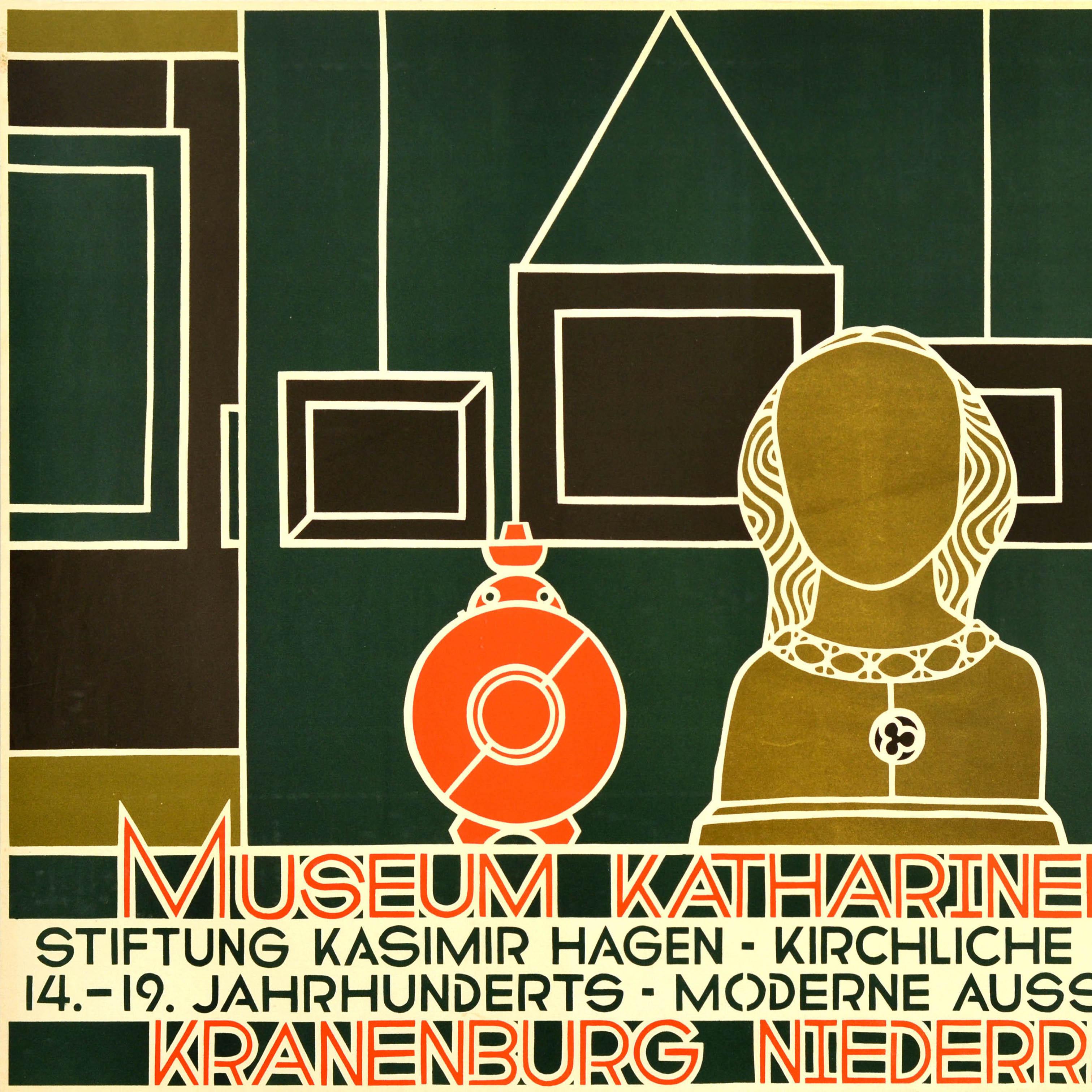 Cartel Publicitario Vintage Original Exposición de Arte Moderno Museum Katharinenhof - Print Negro de Unknown
