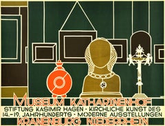 Original-Vintage-Werbeplakat Museum Katharinenhof, Moderne Kunstausstellung