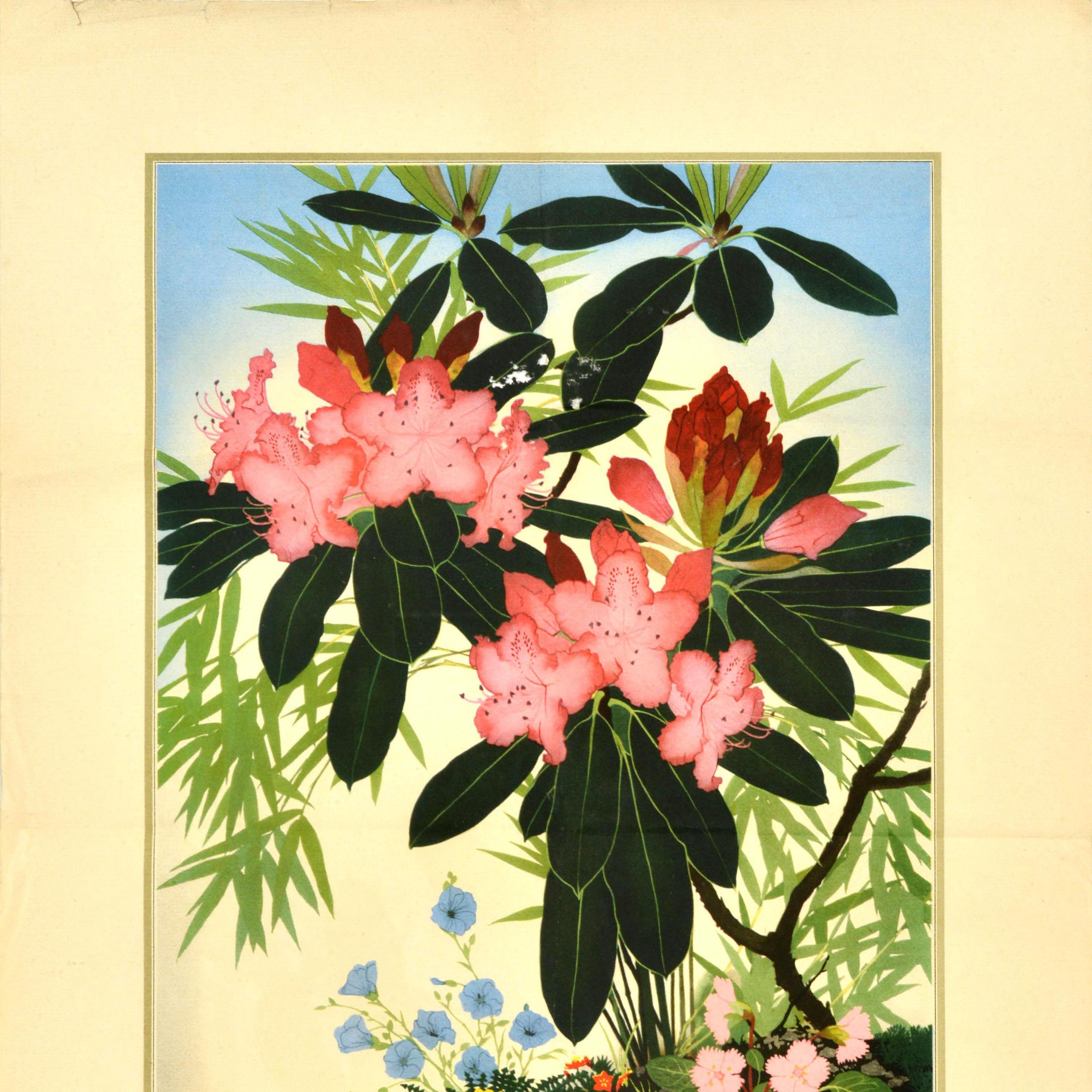 Original Vintage-Werbeplakat National Savings Season Of The Year, Blumen, Vintage (Orange), Print, von Unknown