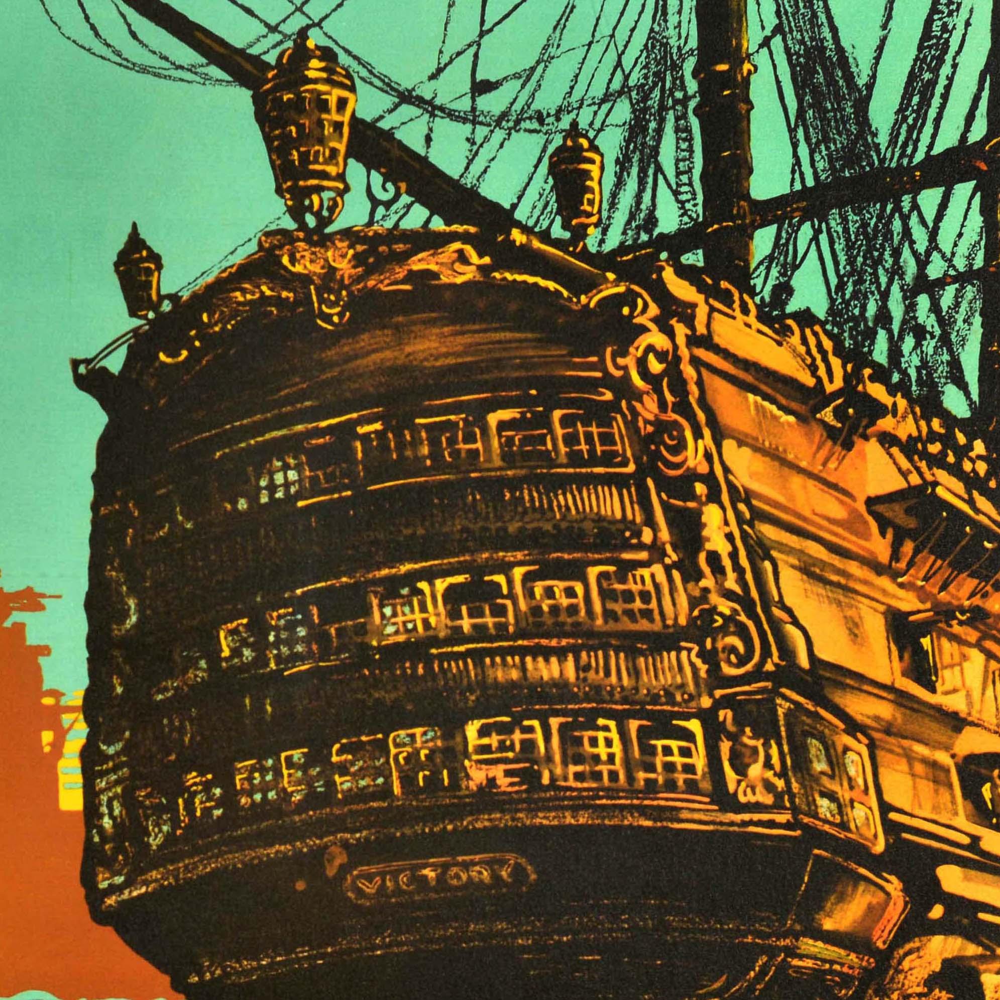 Original-Vintage-Werbeplakat „ Navy Week Portsmouth HMS Nelson Victory Ship“ – Print von Unknown