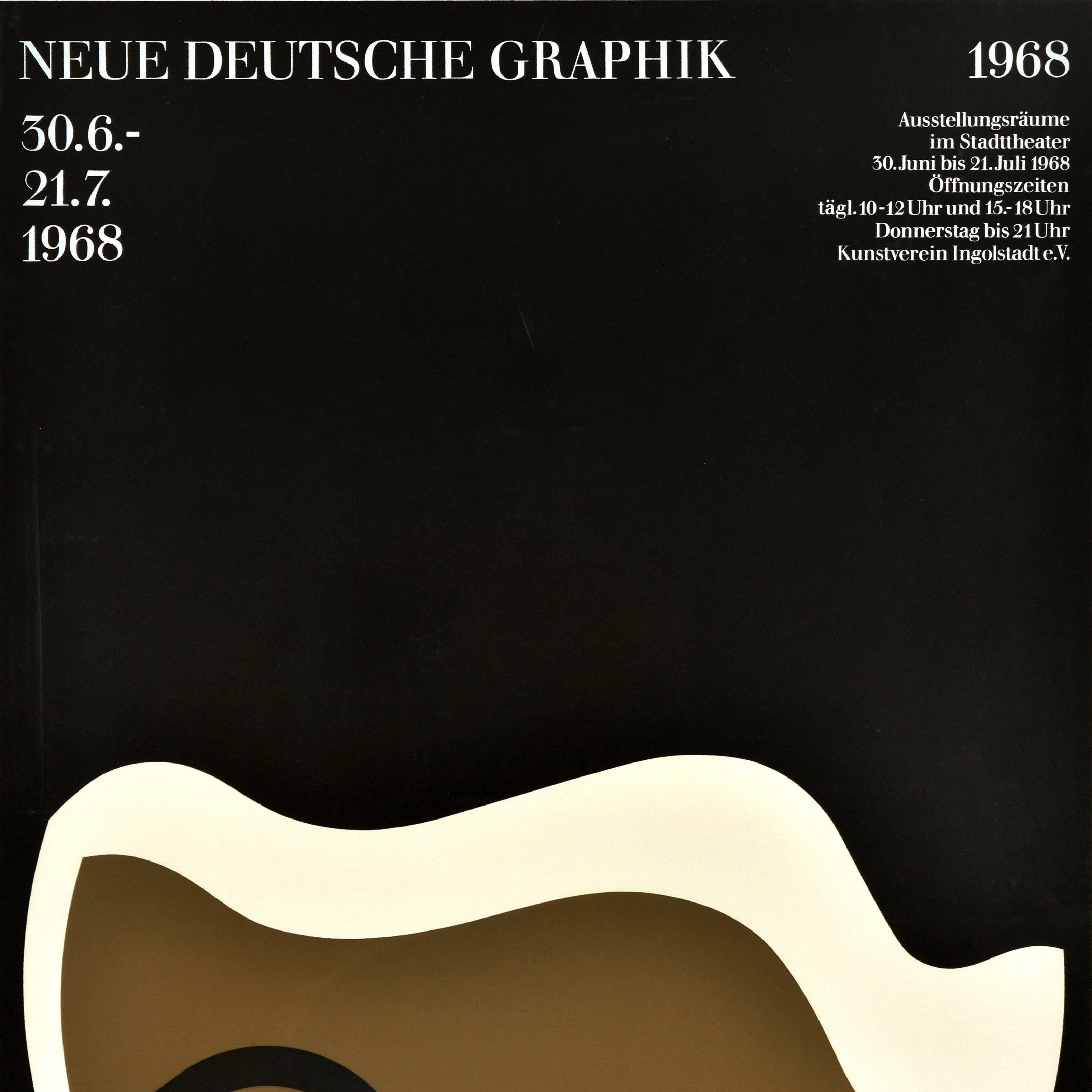 Original Vintage Cartel Publicitario Nuevo Alemán Gráficos Exposición Diseño Arte - Print Negro de Unknown