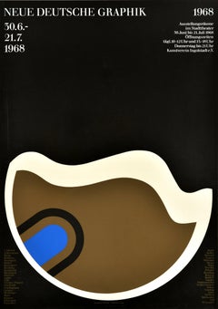 Original Vintage Cartel Publicitario Nuevo Alemán Gráficos Exposición Diseño Arte
