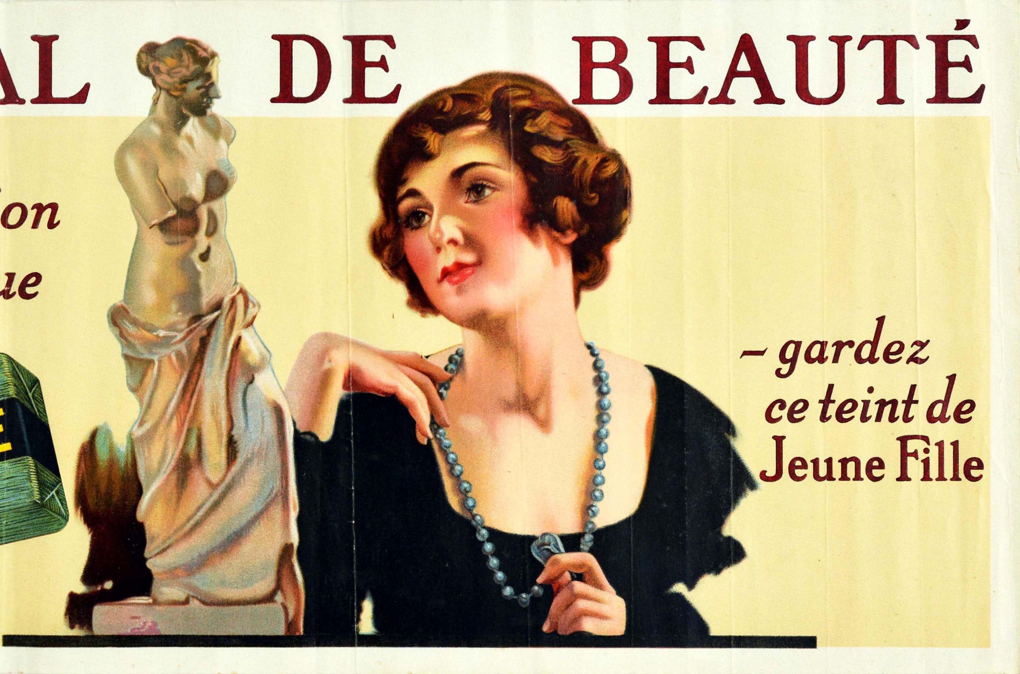 Original Vintage-Werbeplakat Palmolive- Seife Ideal Beauty Aphrodite Design (Orange), Print, von Unknown