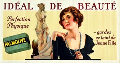 Original Vintage-Werbeplakat Palmolive- Seife Ideal Beauty Aphrodite Design