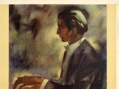 Original Vintage Advertising Poster Philips Radio Piano Player Classical Music