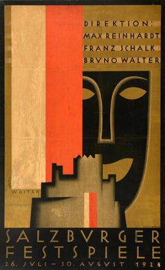 Original Vintage Advertising Poster Salzburg Festival Salzburger Festspiele 1928