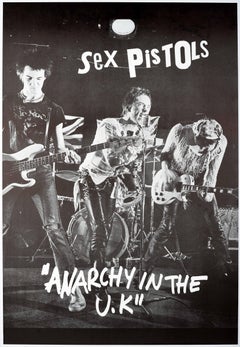 Original Vintage-Werbeplakat „ Sex Pistols Anarchy In The UK“, Punk-Musikkunst
