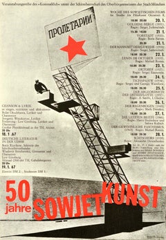 Original-Vintage-Werbeplakat Sowjet Kunst München UdSSR Lenin, Sowjet, Vintage