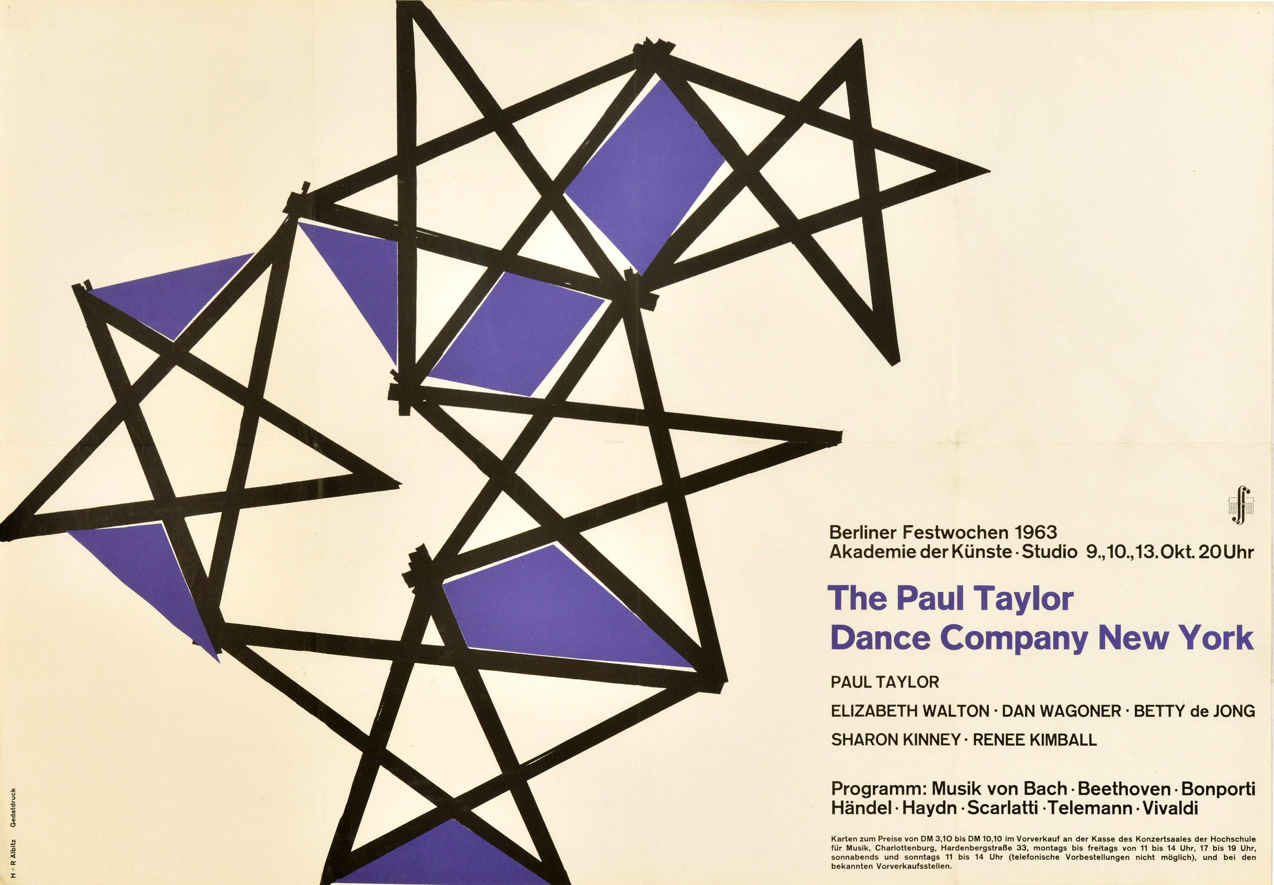 Print Unknown - Affiche publicitaire originale vintage The Paul Taylor Dance Company New York Art