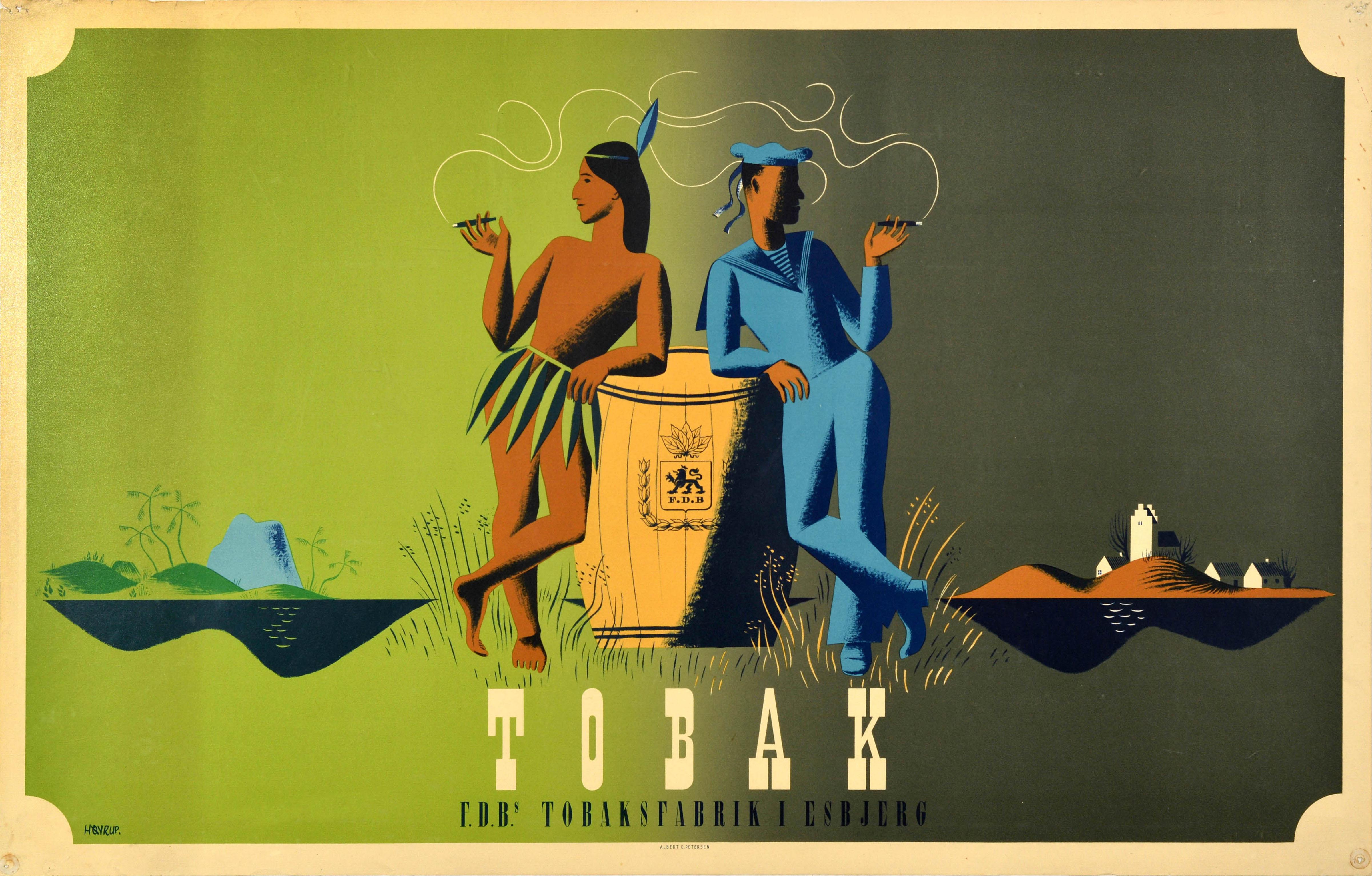 Unknown Print - Original Vintage Advertising Poster Tobak FDB Tobacco Factory Esbjerg Denmark