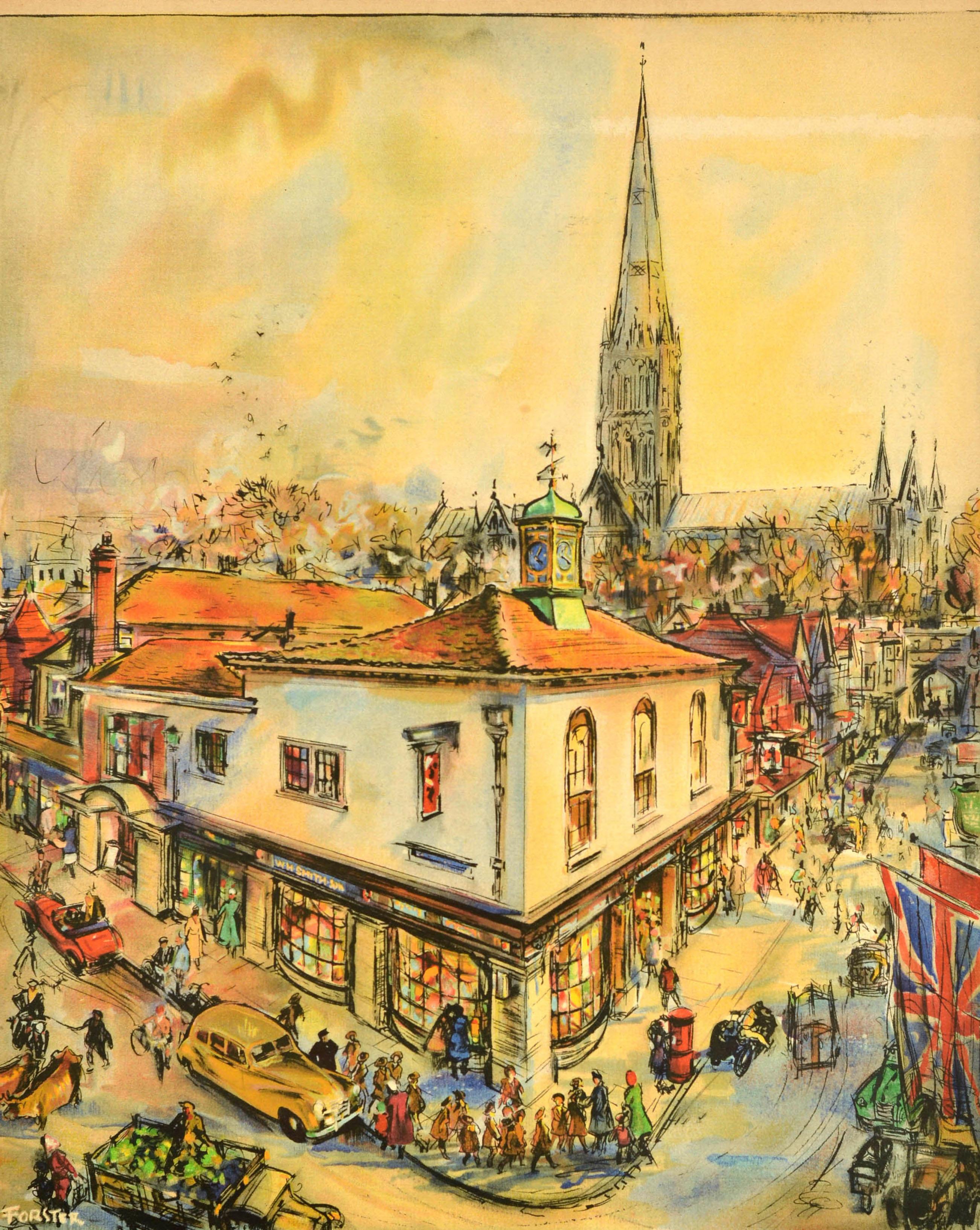 Original Vintage Advertising Poster WH Smith Famous Bookshops Salisbury - Print by Unknown