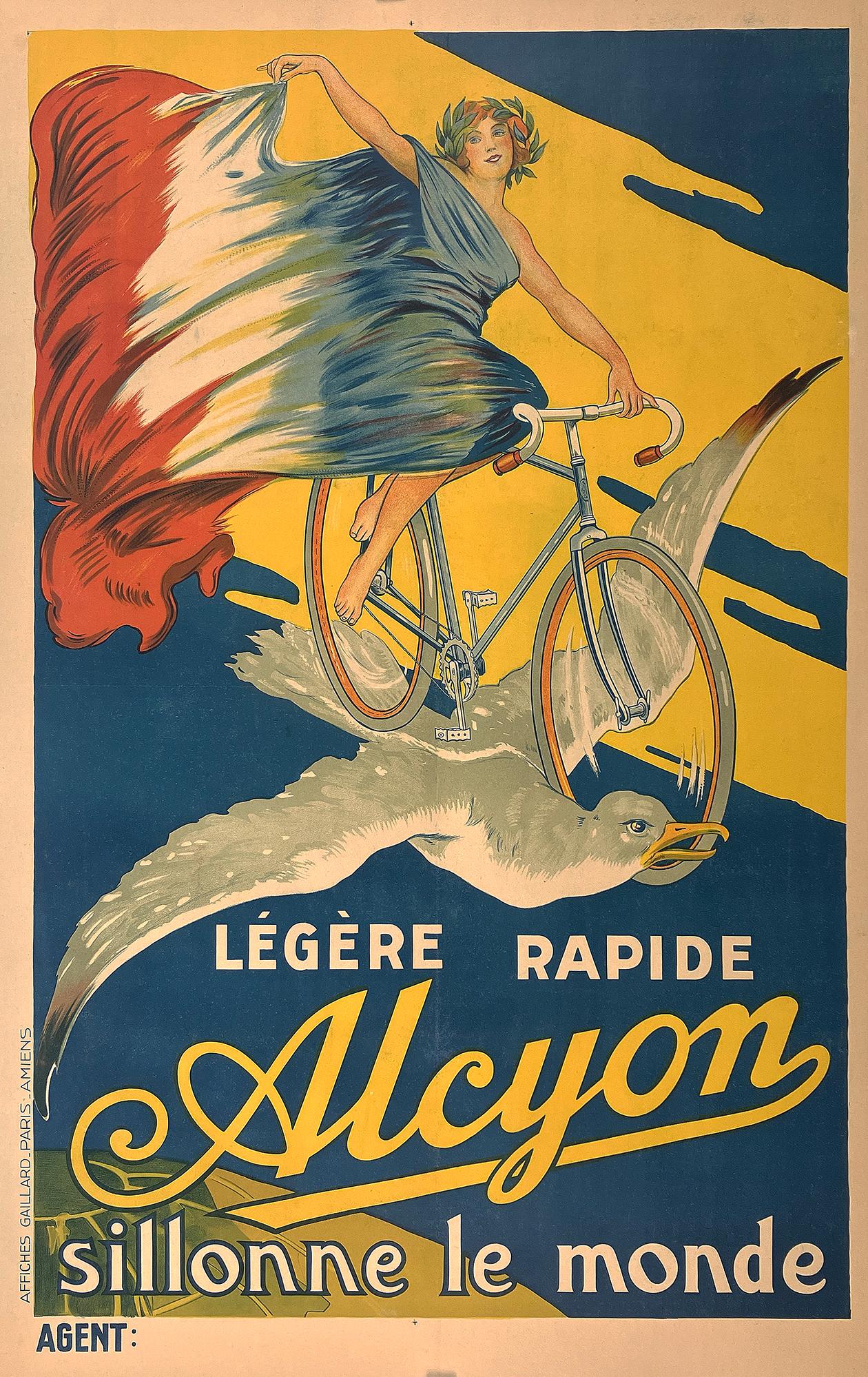 Original Vintage Alcyon Sillonne Le Monde Poster C1910