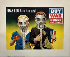 Original Vintage American WWII Poster - Dear God Keep Them Safe 1942 Publié