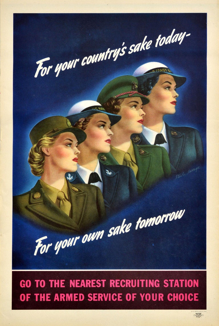 Unknown - Original Vintage American WWII Recruitment Poster For 