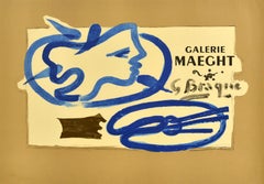 Original-Vintage-Werbeplakat, Vintage-Kunstausstellung, Georges Braque Galerie Maeght