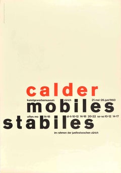 Original Vintage Art Exhibition Poster Alexander Calder Kinetic Mobile Sculpture