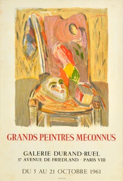 Original Vintage Art Exhibition Poster Grands Peintres Meconnus Unknown Artists