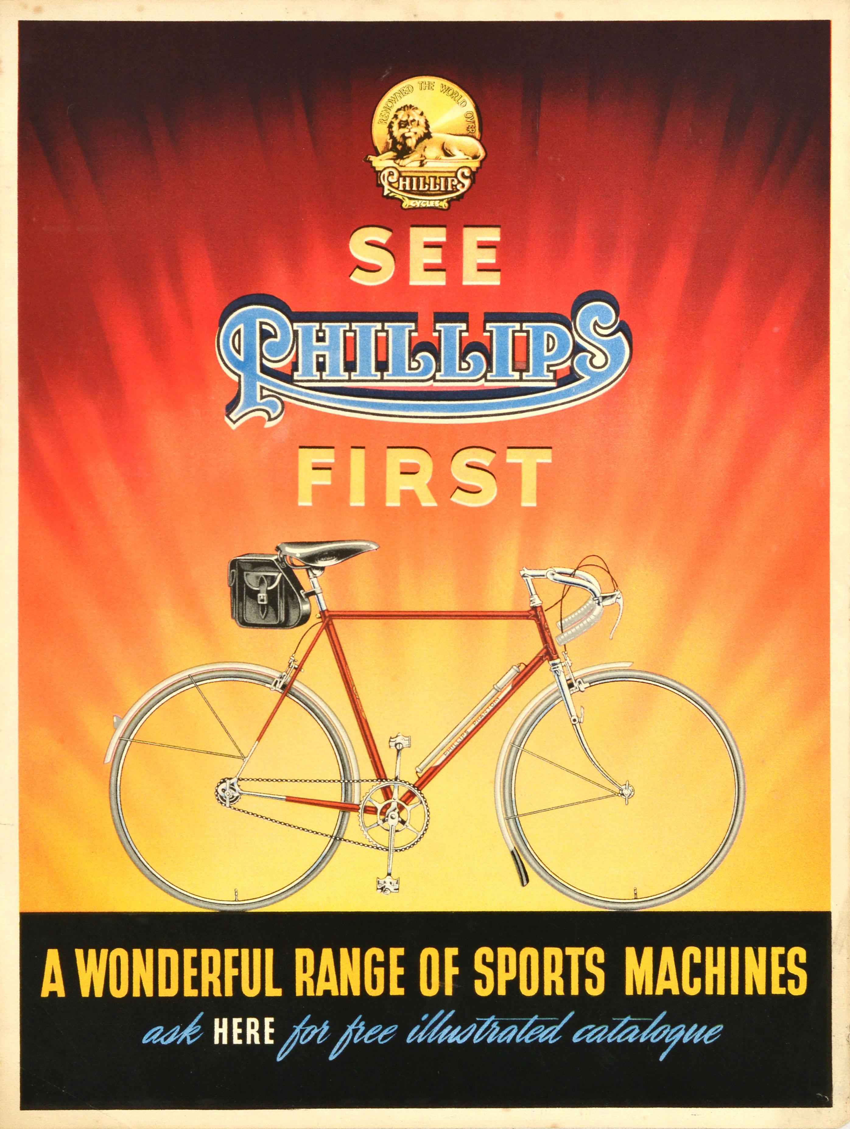 Unknown Print - Original Vintage Bicycle Advertising Poster See Phillips First Sports Machines